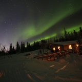 Aurora above the cabin Yellowknife VacationsJPG