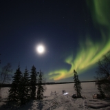 Bright moon and aurora Borealis Yellowknife VacationsJPG