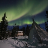 Moon Light tipi and aurora borealis Yellowknife VacationsJPG